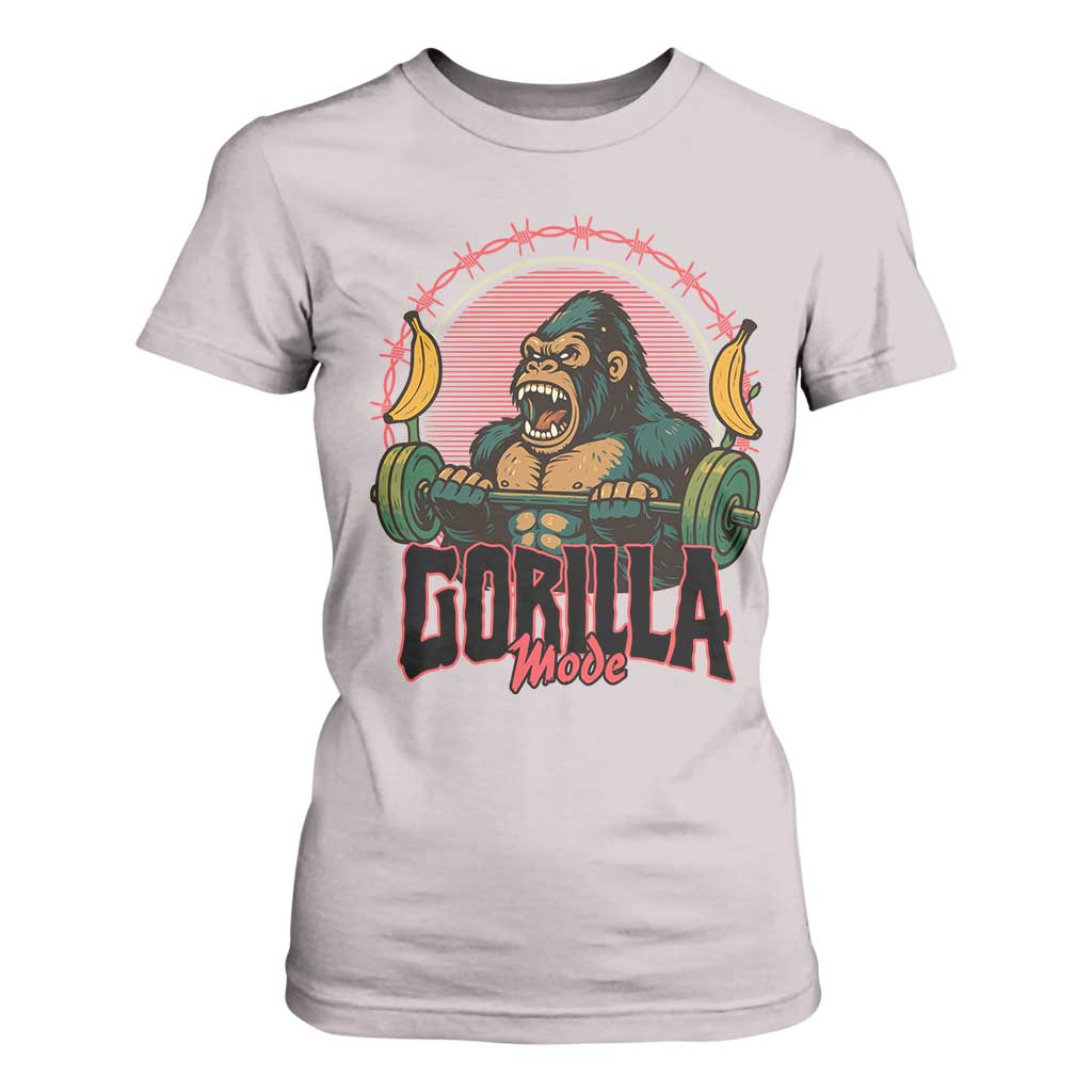 Fitness Lover Gift T Shirt For Women Gorilla Mode TS12 Ice Gray Print Your Wear