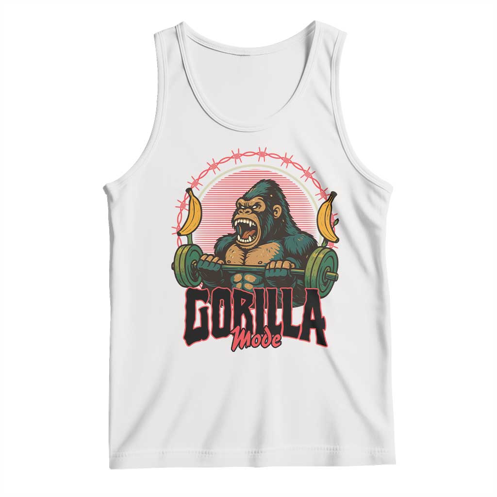 Fitness Lover Gift Tank Top Gorilla Mode TS12 White Print Your Wear