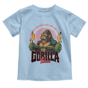 Fitness Lover Gift Toddler T Shirt Gorilla Mode TS12 Light Blue Print Your Wear