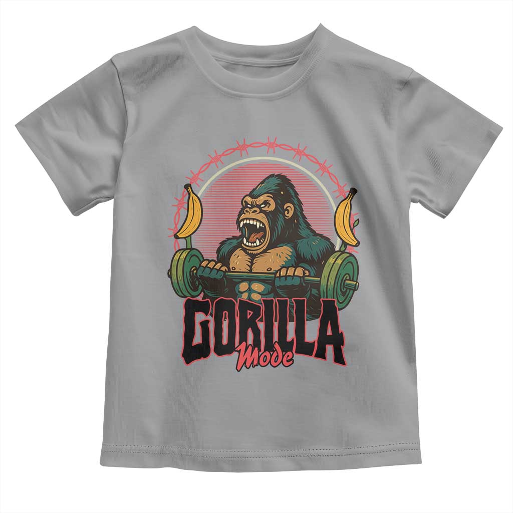 Fitness Lover Gift Toddler T Shirt Gorilla Mode TS12 Sport Gray Print Your Wear