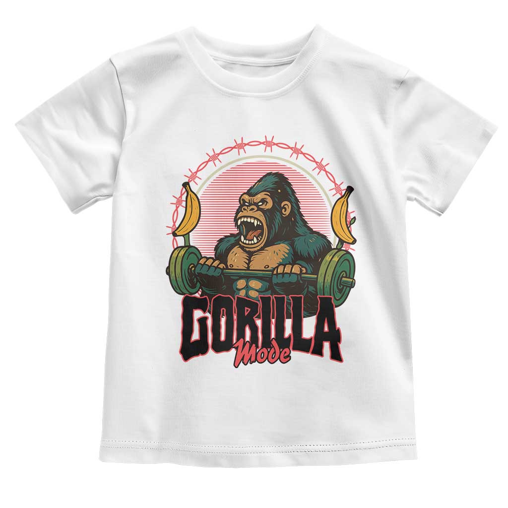 Fitness Lover Gift Toddler T Shirt Gorilla Mode TS12 White Print Your Wear