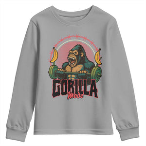 Fitness Lover Gift Youth Sweatshirt Gorilla Mode TS12 Sport Gray Print Your Wear