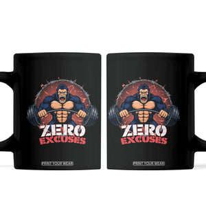 Zero Excuses Coffee Mug Gorilla Fitness Lover Gift TS12 Black Print Your Wear