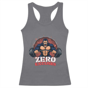 Zero Excuses Racerback Tank Top Gorilla Fitness Lover Gift TS12 Charcoal Print Your Wear