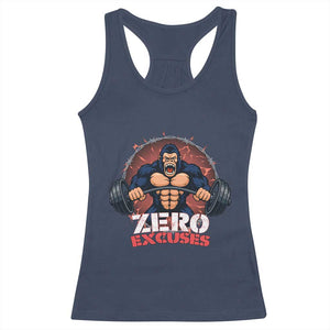 Zero Excuses Racerback Tank Top Gorilla Fitness Lover Gift TS12 Navy Print Your Wear