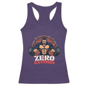 Zero Excuses Racerback Tank Top Gorilla Fitness Lover Gift TS12 Purple Print Your Wear