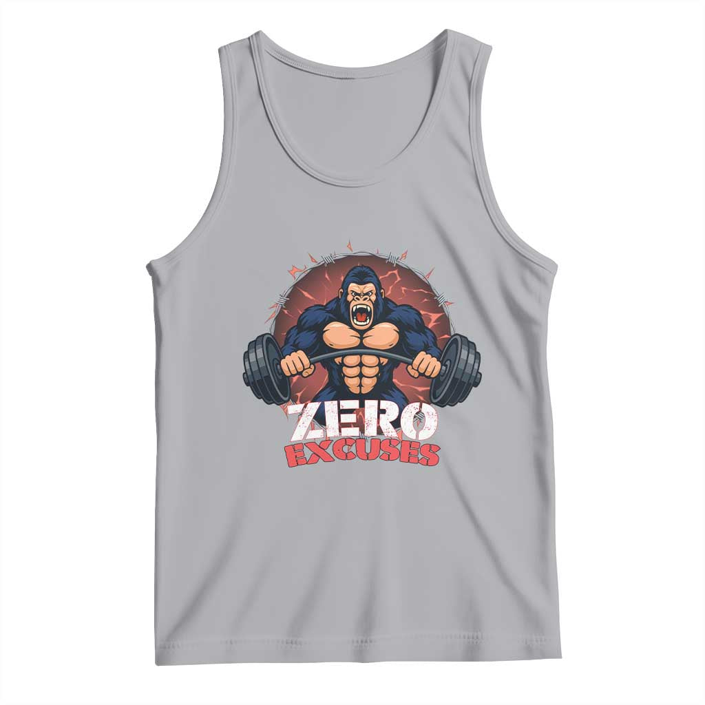 Zero Excuses Tank Top Gorilla Fitness Lover Gift TS12 Athletic Heather Print Your Wear