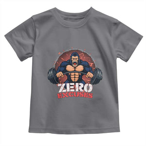 Zero Excuses Toddler T Shirt Gorilla Fitness Lover Gift TS12 Charcoal Print Your Wear