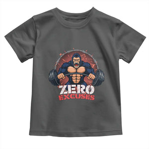 Zero Excuses Toddler T Shirt Gorilla Fitness Lover Gift TS12 Dark Heather Print Your Wear