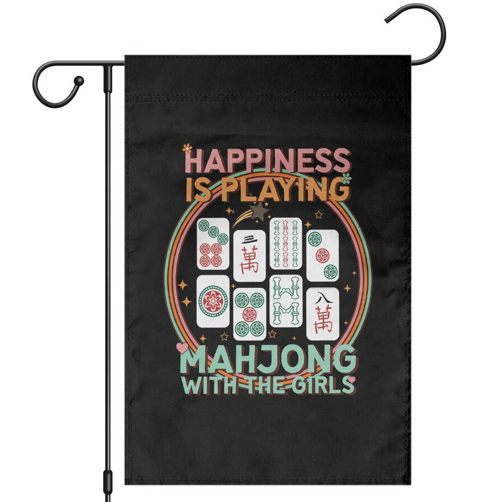 Happiness Is Playing Mahjong With The Girls Garden Flag Mahjong Time TS12 Black Print Your Wear
