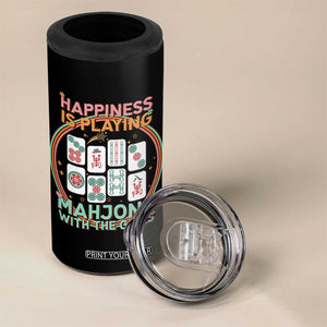 Happiness Is Playing Mahjong With The Girls 4 in 1 Can Cooler Tumbler Mahjong Time TS12 Print Your Wear