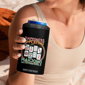 Happiness Is Playing Mahjong With The Girls 4 in 1 Can Cooler Tumbler Mahjong Time TS12 Print Your Wear