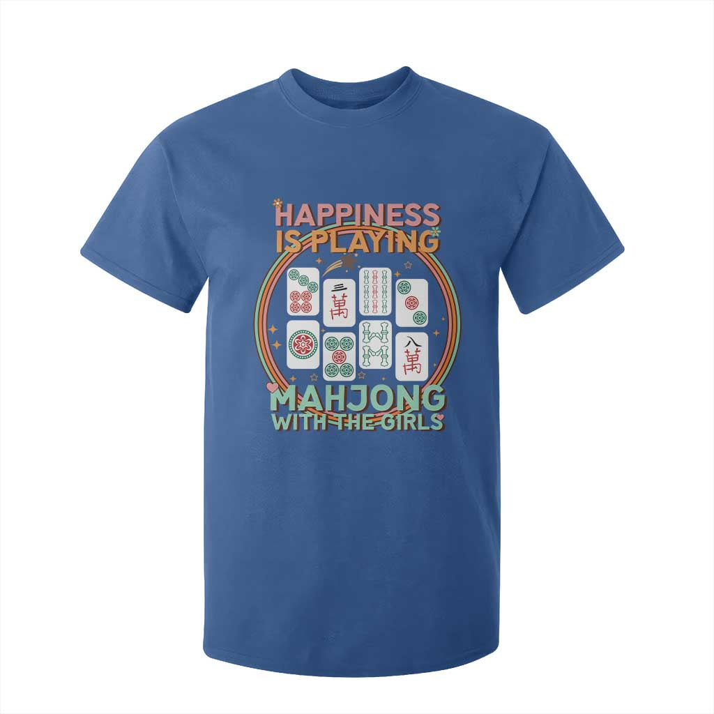 Happiness Is Playing Mahjong With The Girls T Shirt For Kid Mahjong Time TS12 Royal Blue Print Your Wear