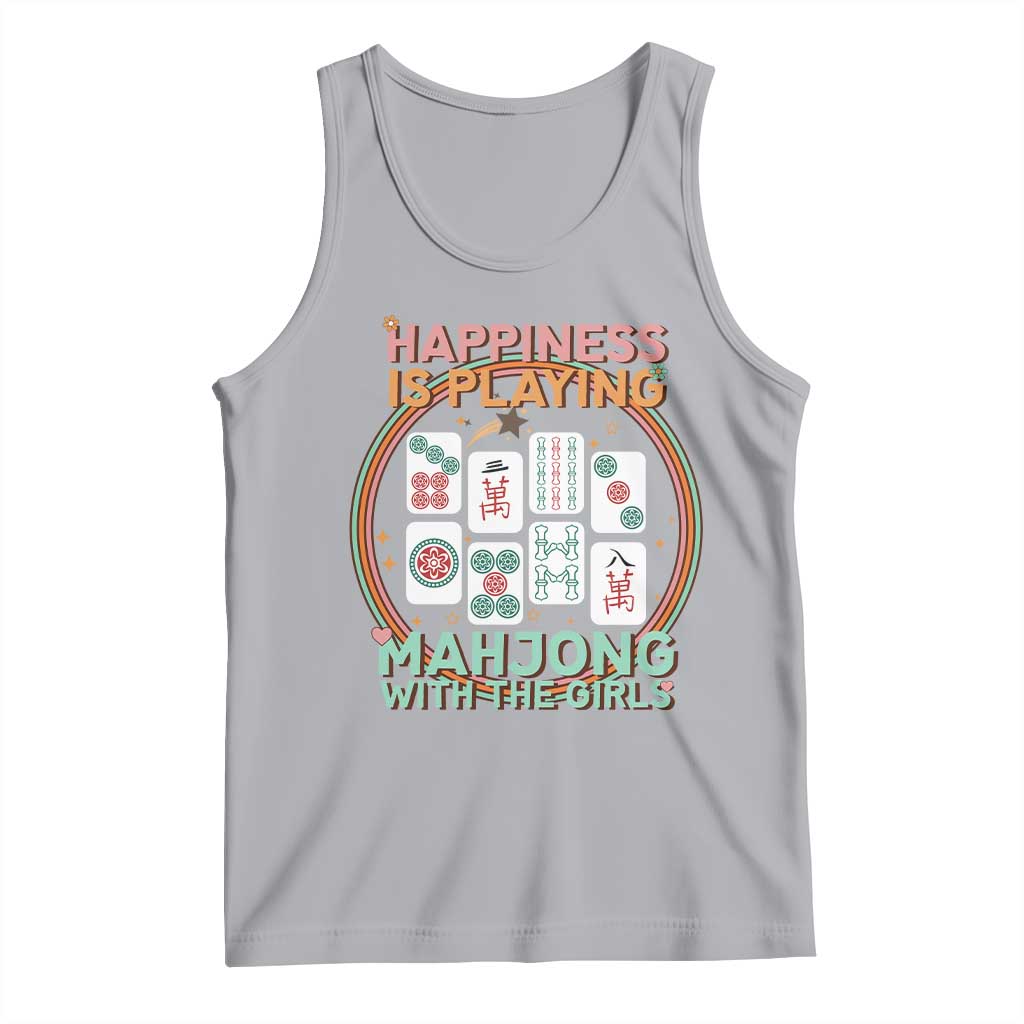 Happiness Is Playing Mahjong With The Girls Tank Top Mahjong Time TS12 Athletic Heather Print Your Wear