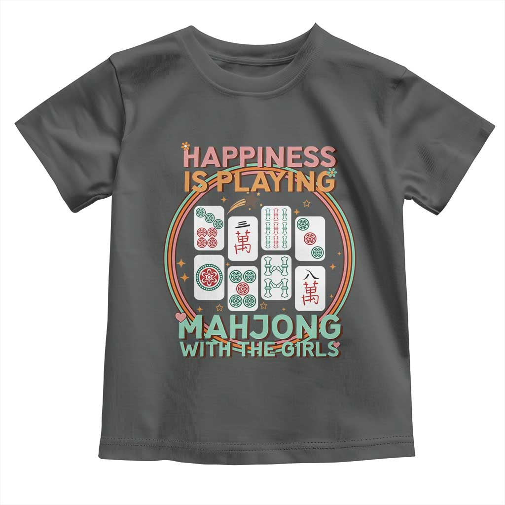Happiness Is Playing Mahjong With The Girls Toddler T Shirt Mahjong Time TS12 Dark Heather Print Your Wear