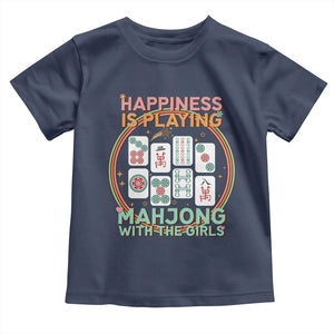 Happiness Is Playing Mahjong With The Girls Toddler T Shirt Mahjong Time TS12 Navy Print Your Wear