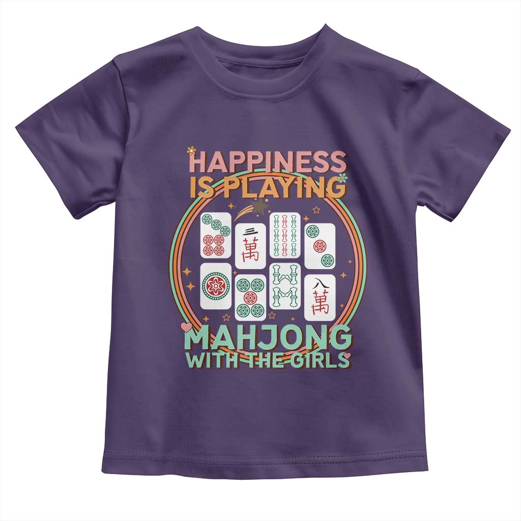 Happiness Is Playing Mahjong With The Girls Toddler T Shirt Mahjong Time TS12 Purple Print Your Wear