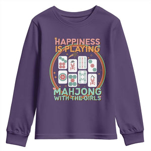 Happiness Is Playing Mahjong With The Girls Youth Sweatshirt Mahjong Time TS12 Purple Print Your Wear
