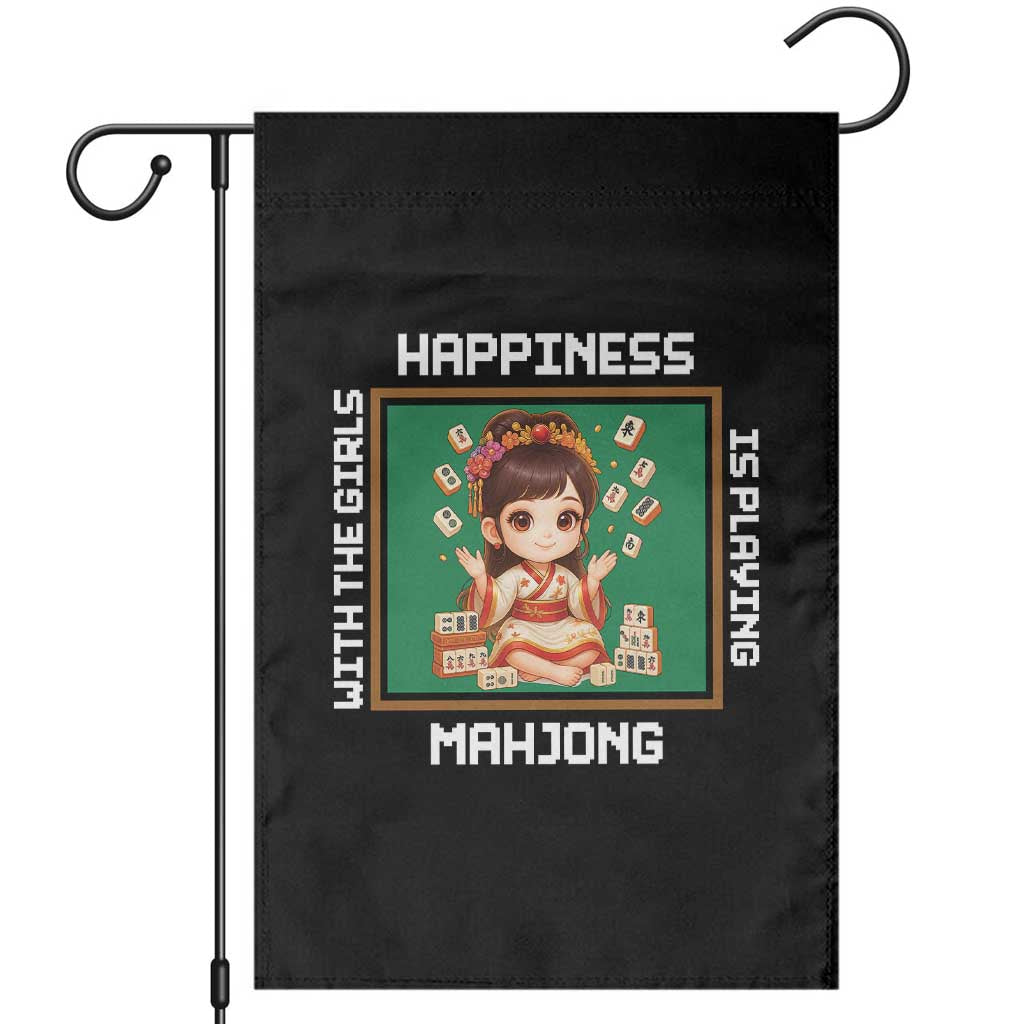 Gambling Chinese Gift Garden Flag Happiness Is Playing Mahjong With The Girls TS12 Black Print Your Wear