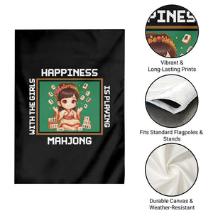 Gambling Chinese Gift Garden Flag Happiness Is Playing Mahjong With The Girls TS12 Print Your Wear