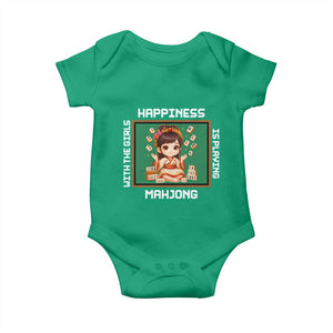Gambling Chinese Gift Baby Onesie Happiness Is Playing Mahjong With The Girls TS12 Irish Green Print Your Wear