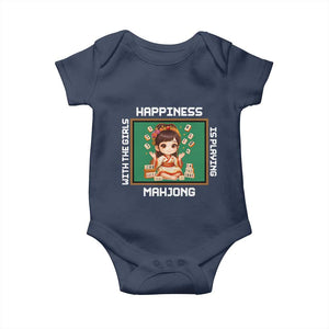 Gambling Chinese Gift Baby Onesie Happiness Is Playing Mahjong With The Girls TS12 Navy Print Your Wear