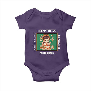Gambling Chinese Gift Baby Onesie Happiness Is Playing Mahjong With The Girls TS12 Purple Print Your Wear
