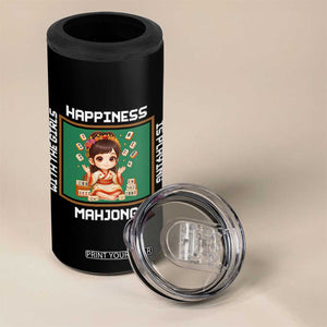 Gambling Chinese Gift 4 in 1 Can Cooler Tumbler Happiness Is Playing Mahjong With The Girls TS12 Print Your Wear