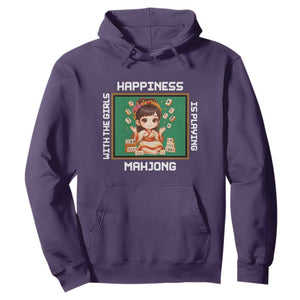 Gambling Chinese Gift Hoodie Happiness Is Playing Mahjong With The Girls TS12 Purple Print Your Wear