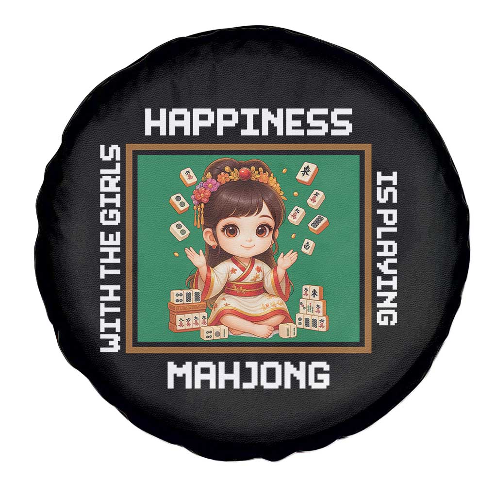 Gambling Chinese Gift Spare Tire Cover Happiness Is Playing Mahjong With The Girls TS12 Print Your Wear