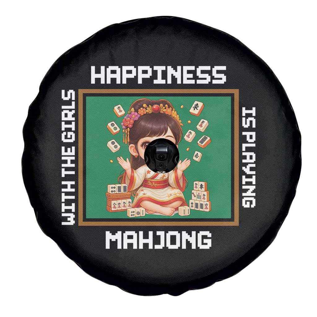 Gambling Chinese Gift Spare Tire Cover Happiness Is Playing Mahjong With The Girls TS12 Print Your Wear