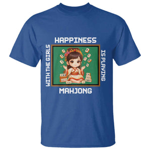 Gambling Chinese Gift T Shirt Happiness Is Playing Mahjong With The Girls TS12 Royal Blue Print Your Wear