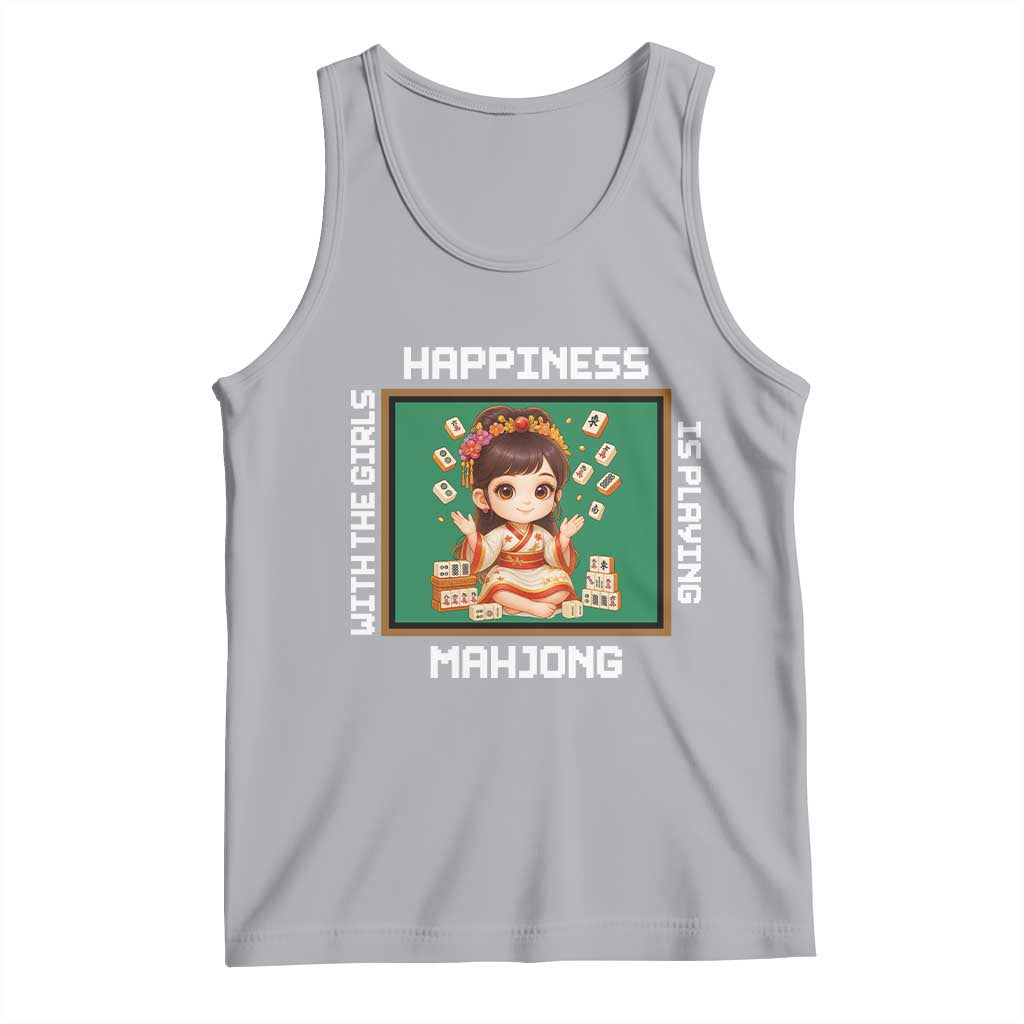 Gambling Chinese Gift Tank Top Happiness Is Playing Mahjong With The Girls TS12 Athletic Heather Print Your Wear