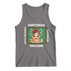 Gambling Chinese Gift Tank Top Happiness Is Playing Mahjong With The Girls TS12 Deep Heather Print Your Wear