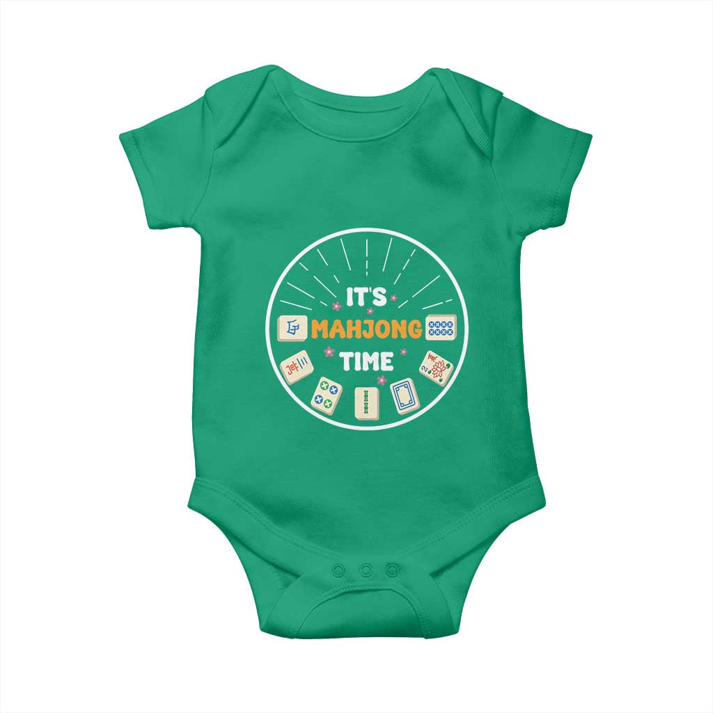 It Is Mahjong Time Baby Onesie Gambling Chinese Gift TS12 Irish Green Print Your Wear
