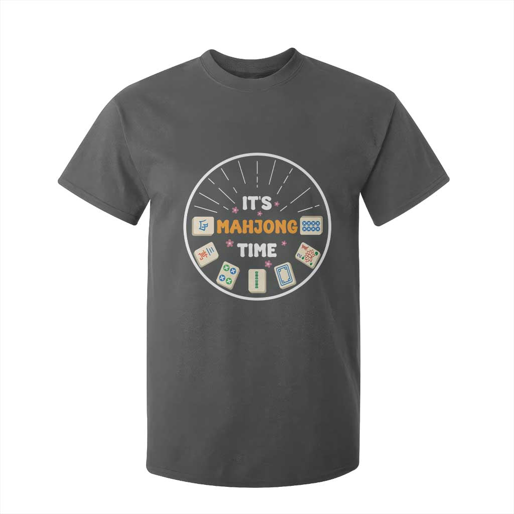 It Is Mahjong Time T Shirt For Kid Gambling Chinese Gift TS12 Dark Heather Print Your Wear