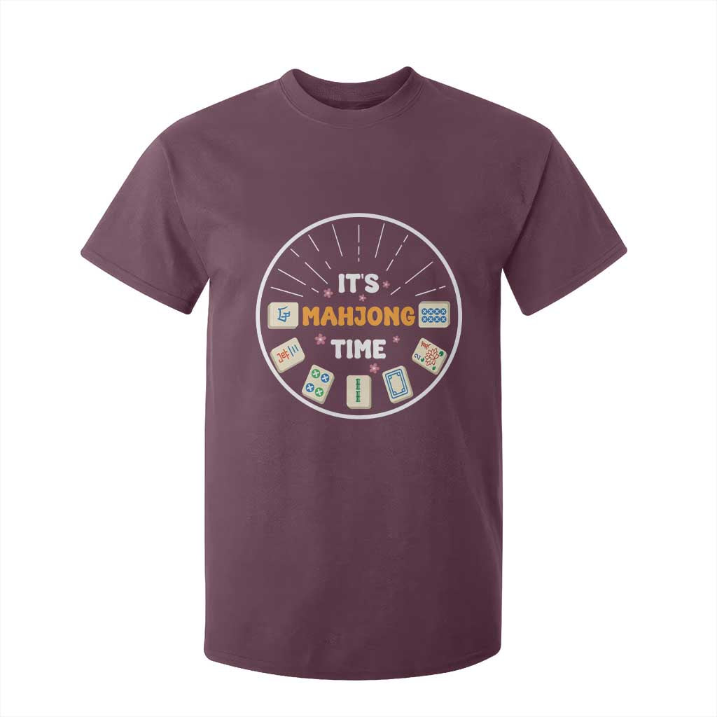 It Is Mahjong Time T Shirt For Kid Gambling Chinese Gift TS12 Maroon Print Your Wear