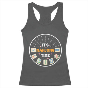 It Is Mahjong Time Racerback Tank Top Gambling Chinese Gift TS12 Dark Heather Print Your Wear