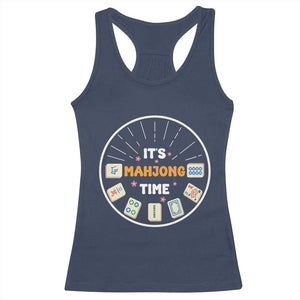 It Is Mahjong Time Racerback Tank Top Gambling Chinese Gift TS12 Navy Print Your Wear