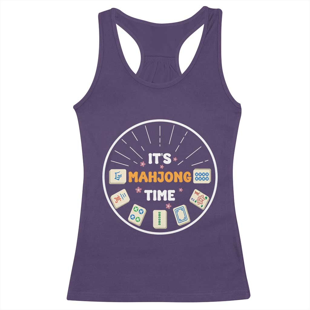 It Is Mahjong Time Racerback Tank Top Gambling Chinese Gift TS12 Purple Print Your Wear