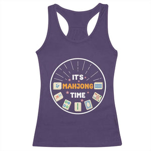 It Is Mahjong Time Racerback Tank Top Gambling Chinese Gift TS12 Purple Print Your Wear