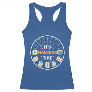 It Is Mahjong Time Racerback Tank Top Gambling Chinese Gift TS12 Royal Blue Print Your Wear