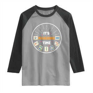 It Is Mahjong Time Raglan Shirt Gambling Chinese Gift TS12 Sport Gray Black Print Your Wear