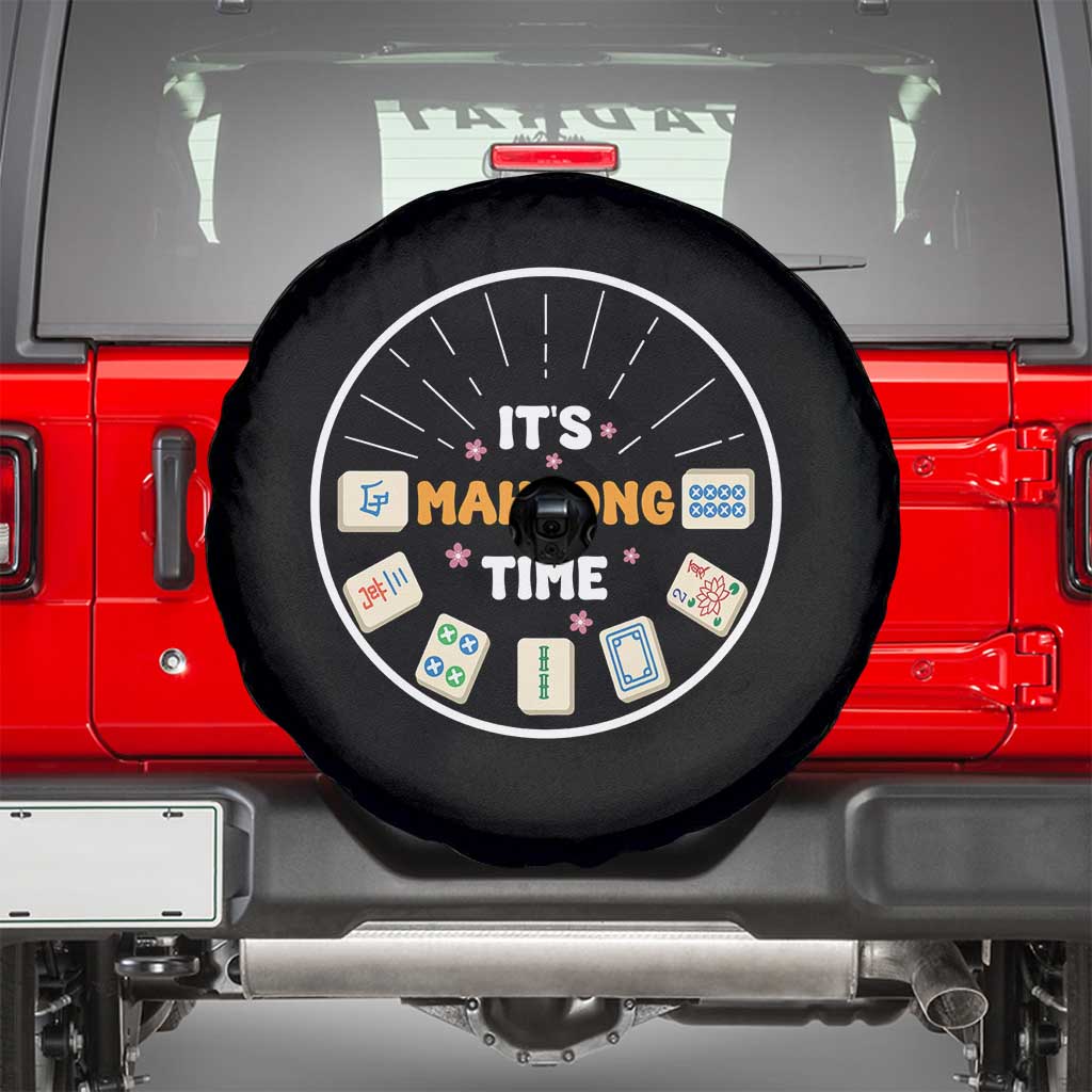 It Is Mahjong Time Spare Tire Cover Gambling Chinese Gift TS12 Black Print Your Wear