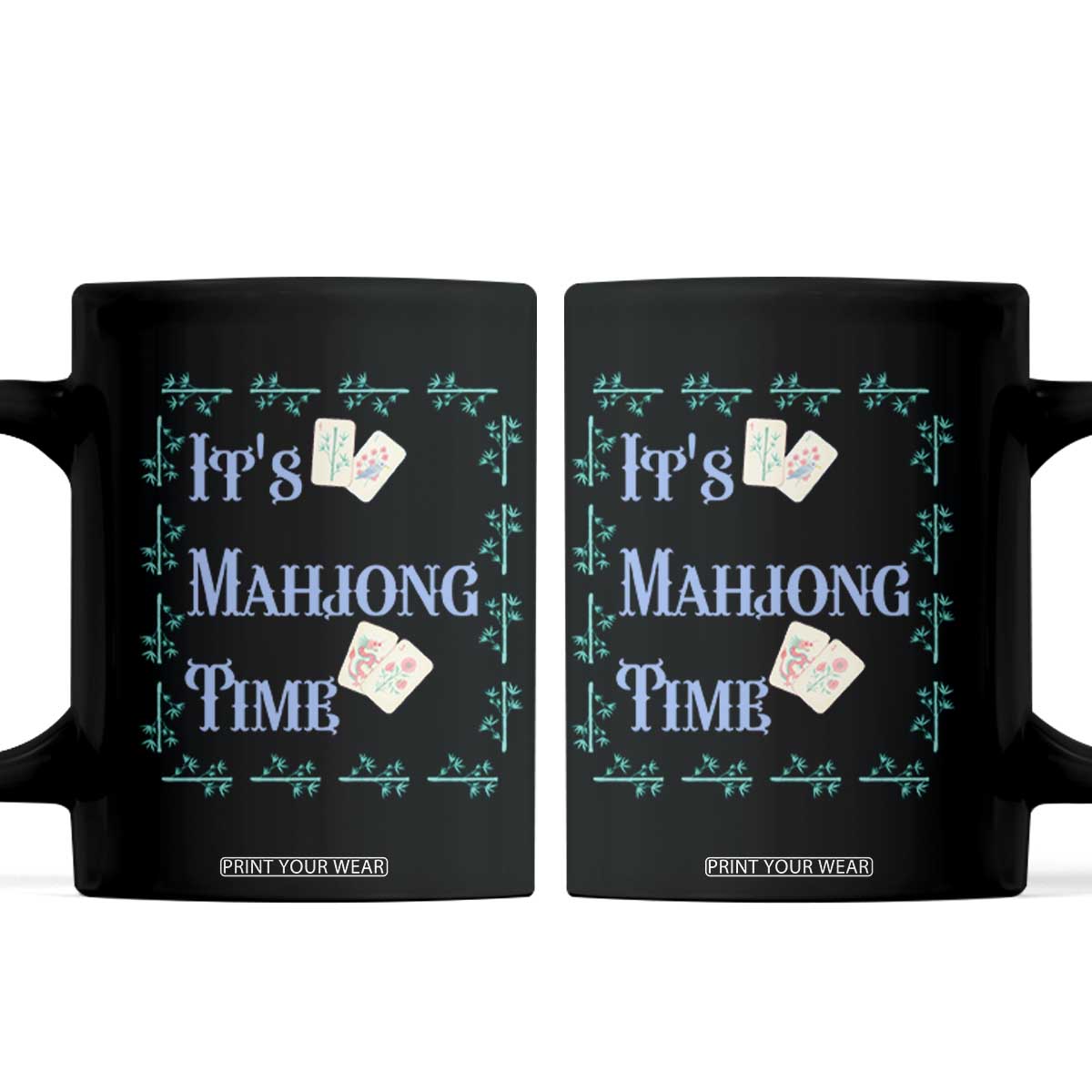 Mahjong Gift Coffee Mug It Is Mahjong Time For Players TS12 Black Print Your Wear