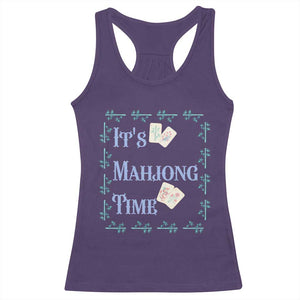 Mahjong Gift Racerback Tank Top It Is Mahjong Time For Players TS12 Purple Print Your Wear
