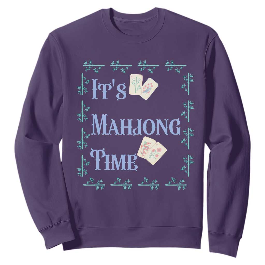 Mahjong Gift Sweatshirt It Is Mahjong Time For Players TS12 Purple Print Your Wear