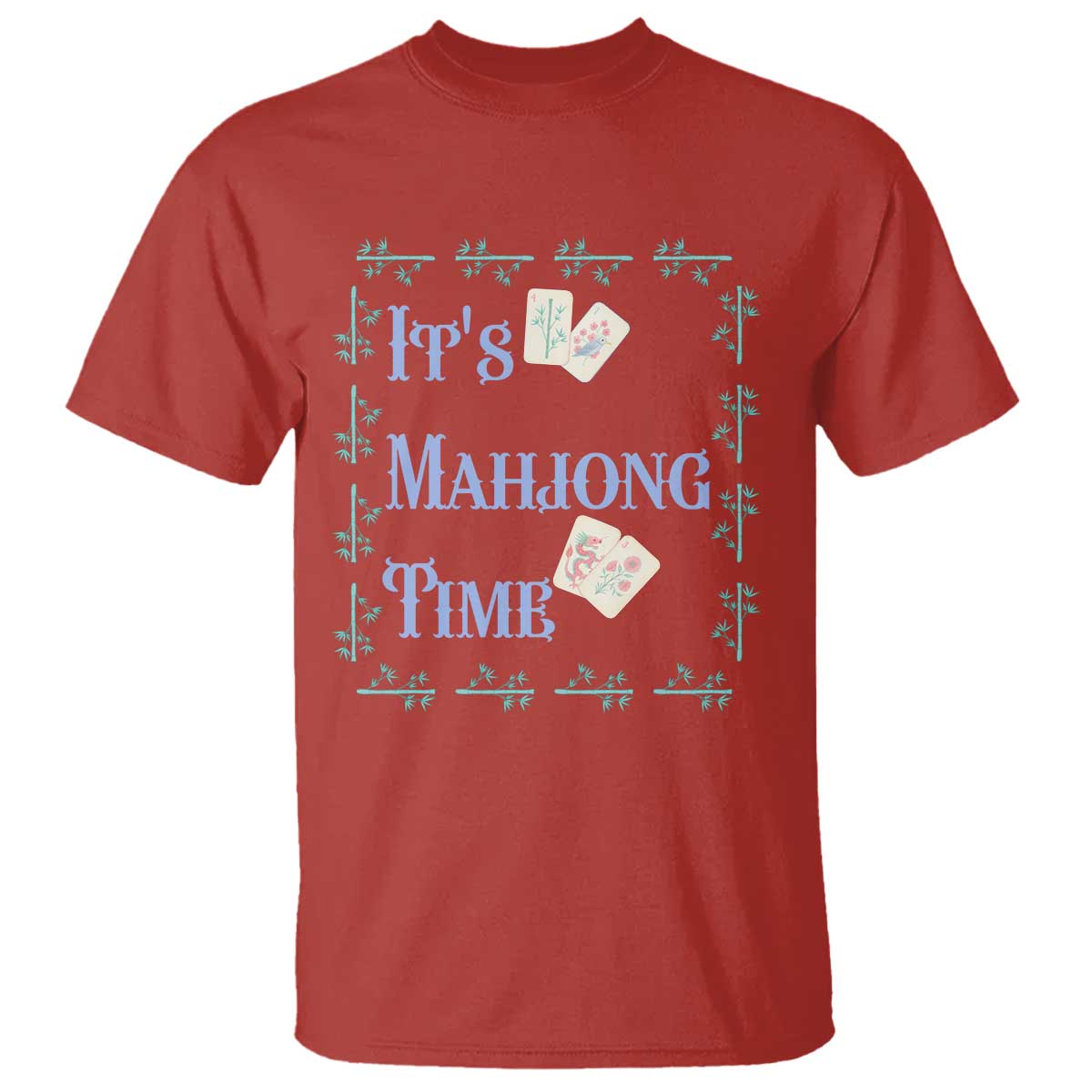 Mahjong Gift T Shirt It Is Mahjong Time For Players TS12 Red Print Your Wear