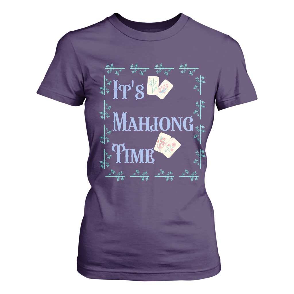 Mahjong Gift T Shirt For Women It Is Mahjong Time For Players TS12 Purple Print Your Wear