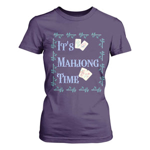 Mahjong Gift T Shirt For Women It Is Mahjong Time For Players TS12 Purple Print Your Wear